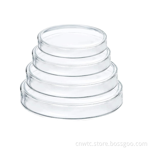 Lab High-Quality Borosilicate Glass Bacterial Culture Dishes and Petri Dishes with Lids in Various Sizes (60mm, 90mm, 100mm)